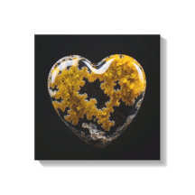 Kanvastrycket Fantasy Plume Agate Heart