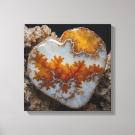 Kanvastrycket Fantasy Plume Agate Heart Canvastryck