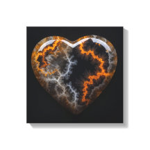 Kanvastrycket Fantasy Plume Agate Heart