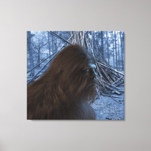 Kanvastrycket FÄRDIGSTÄLLT BIGFOOT SASQUATCH-PRO Canvastryck