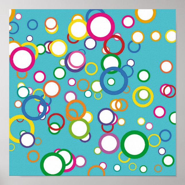 Kanvastrycket färgad Circles Poster (Framsidan)