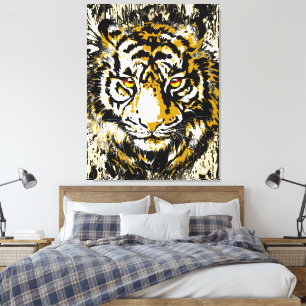 Kanvastrycket Färgnyger Big Tiger Art-utskrift Canvastryck