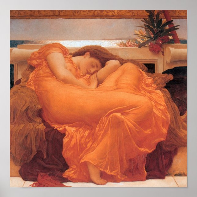Kanvastrycket Flaming June Poster (Framsidan)