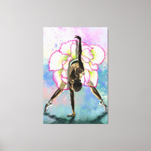 Kanvastrycket Flower Ballerina Woman Ballet Dancer Canvastryck
