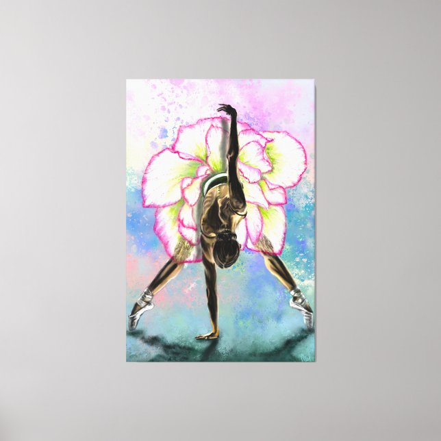 Kanvastrycket Flower Ballerina Woman Ballet Dancer Canvastryck (Framsida)
