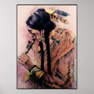 Kanvastrycket Flute Player Poster