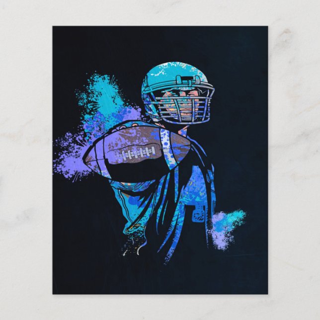 Kanvastrycket Football Player Flygblad (Framsidan)