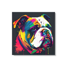 Kanvastrycket för engelska Bulldog Pop Art