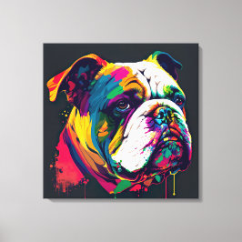 Kanvastrycket för engelska Bulldog Pop Art Canvastryck