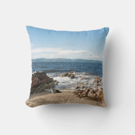 Kanvastrycket för fotoblock för Machrie Bay-kort Kudde