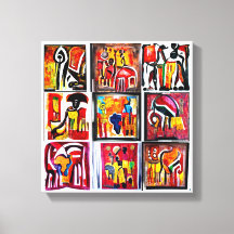 Kanvastrycket för målning av Abstrakt i afrikansk