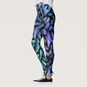 kanvastrycket för moderna roterande och blåa sä leggings