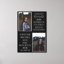 Kanvastrycket Fotokollage för vårt dottermeddeland