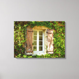 Kanvastrycket fransk Farmhouse Window & Shutters Canvastryck