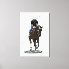 Kanvastrycket Galloping Thoroughborn Horse Stretch Canvastryck