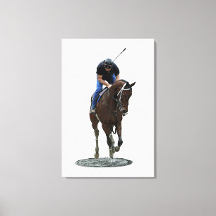 Kanvastrycket Galloping Thoroughborn Horse Stretch Canvastryck