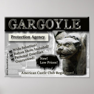 Kanvastrycket Gargoyle Protection Agency Poster