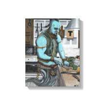 Kanvastrycket Genie Cooking Kitchen Magic Fantasy
