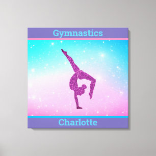 Kanvastrycket Girls Pastel Gymnastics Stretched Canvastryck