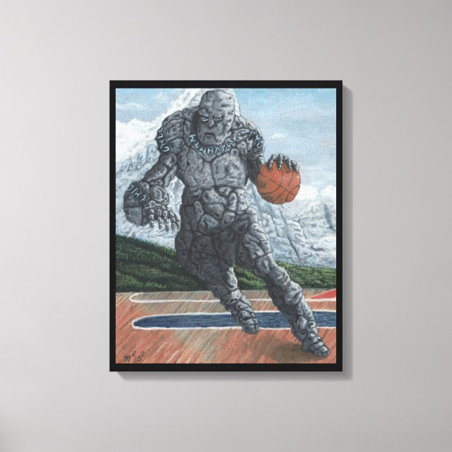 Kanvastrycket Golem Pay Basketball Fantasy Art Canvastryck (Framsida)