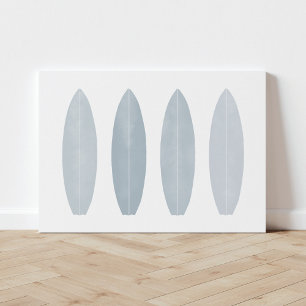 Kanvastrycket grått Watercolor Surfboard Canvastryck