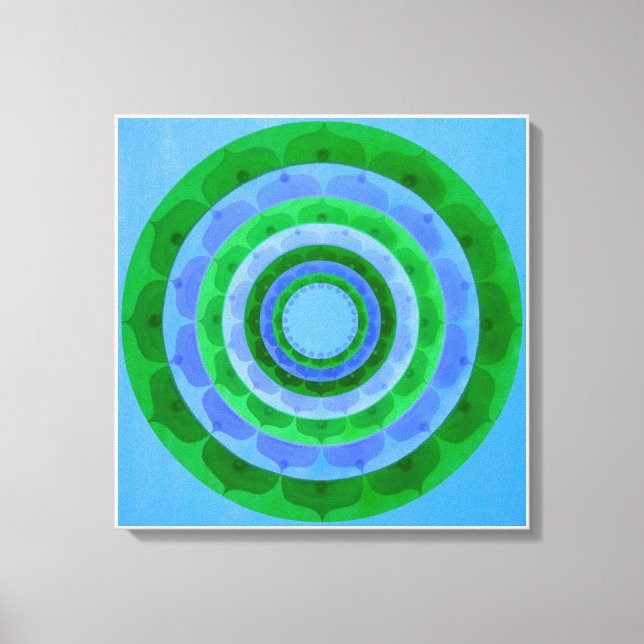 Kanvastrycket grönt blue Mandala Canvastryck (Framsida)