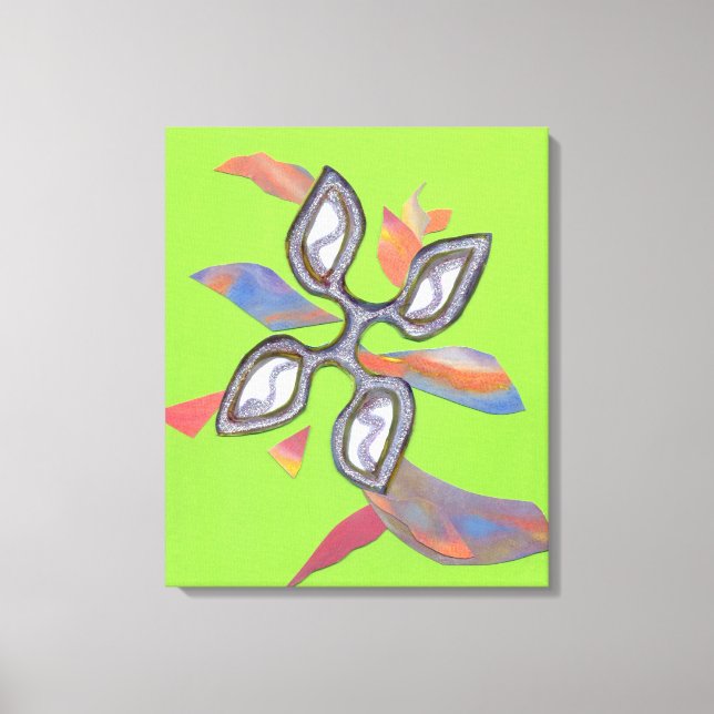 kanvastrycket "Grönt Cending Kant" Fine Art Canvastryck (Framsida)