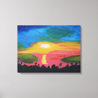 Kanvastrycket Hawaiian Sunset Acrylic Painting Canvastryck