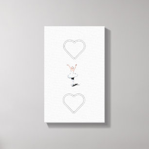 Kanvastrycket Hearts & Ballerina Girl Canvastryck