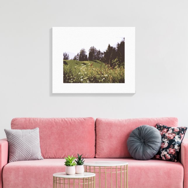 Kanvastrycket High Mountain Paradise Canvastryck (Insitu (Vardagsrum))