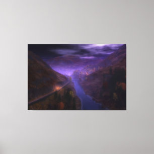 Kanvastrycket Highland Home Ljus Canvastryck