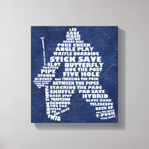 Kanvastrycket Hockey Goalie Text Art Canvastryck