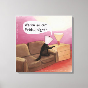 Kanvastrycket Hund Cone Dating Funny Tecknad Canvastryck