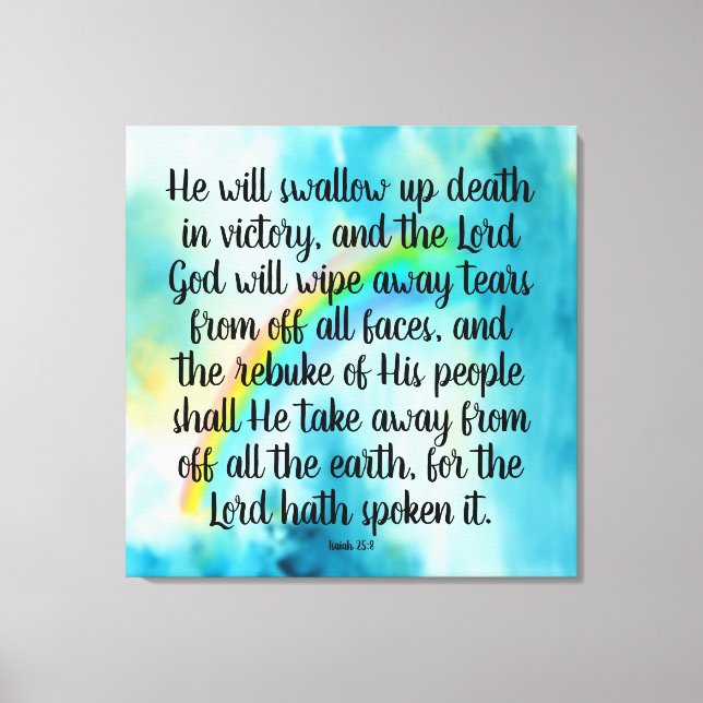 Kanvastrycket Isaiah 25:8 Canvastryck (Framsida)
