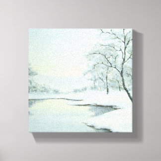 Kanvastrycket isig, vinter liggande canvastryck
