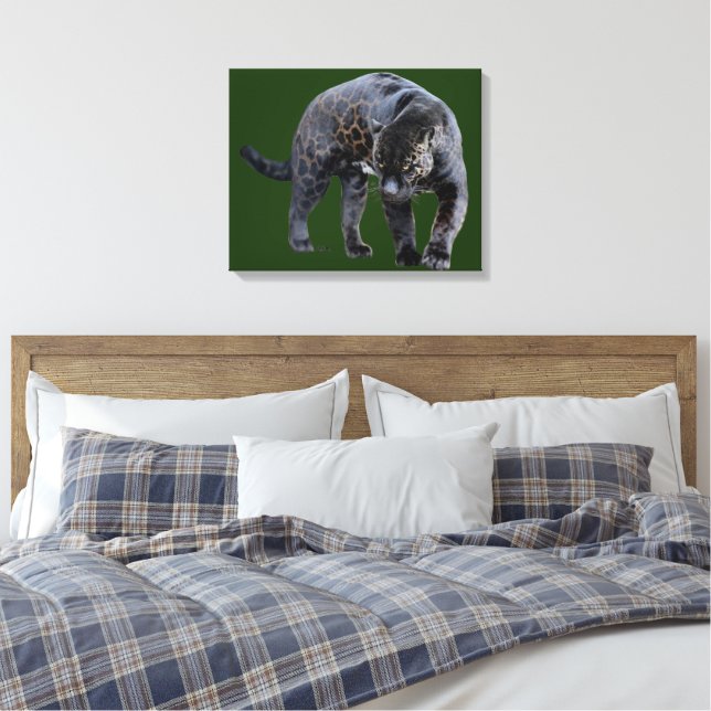 Kanvastrycket Jaguar Diablo grönt Canvastryck (Insitu (sovrum))