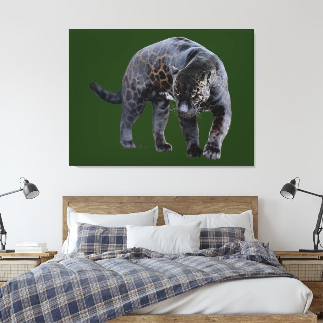Kanvastrycket Jaguar Diablo grönt Canvastryck (Insitu (sovrum))