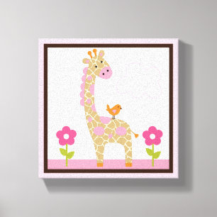 Kanvastrycket Jungle Jill Giraffe Girl Girl Animal Canvastryck