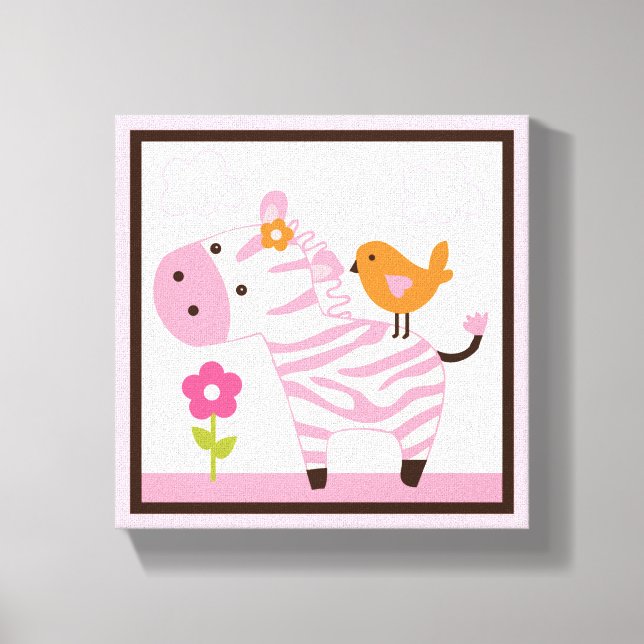 Kanvastrycket Jungle Jill Zebra Girl Animals Canvastryck (Framsida)