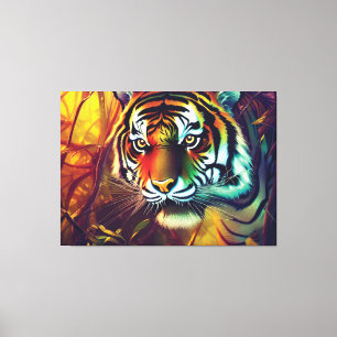 Kanvastrycket Jungle Tiger Canvastryck