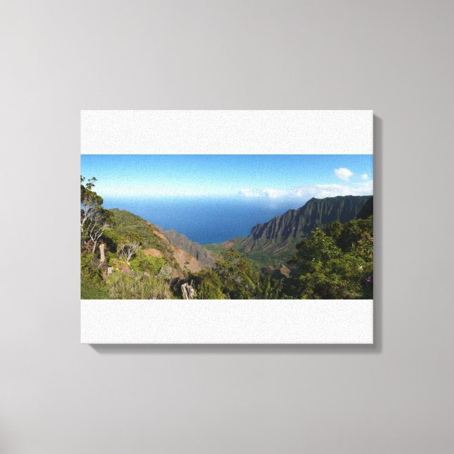 Kanvastrycket Kalalau Valley panorama Canvastryck (Framsida)