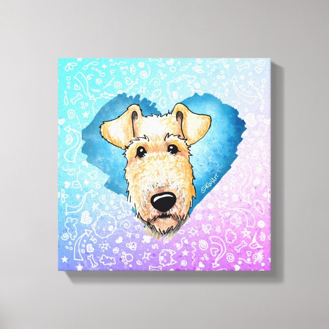 Kanvastrycket KiniArt Airedale Terrier Canvastryck (Framsida)