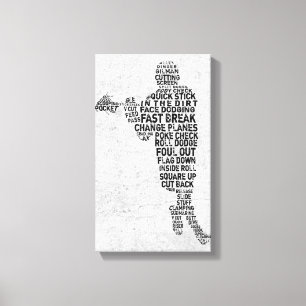 Kanvastrycket Lacrosse Player Typography Art Canvastryck