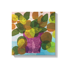 Kanvastrycket lila Pot Stretched