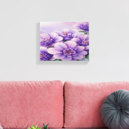 Kanvastrycket Lilac och Burgundy Blommigt Stretche Canvastryck