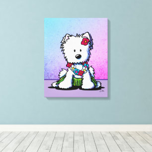 Kanvastrycket Luau Westie Terrier Hund Canvastryck