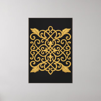 Kanvastrycket Luxury Golden Mönster Wall Art Canvastryck