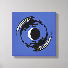 Kanvastrycket måne Dragons Fantasy Design Canvastryck