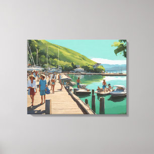 Kanvastrycket Marina Boat Dock Canvastryck
