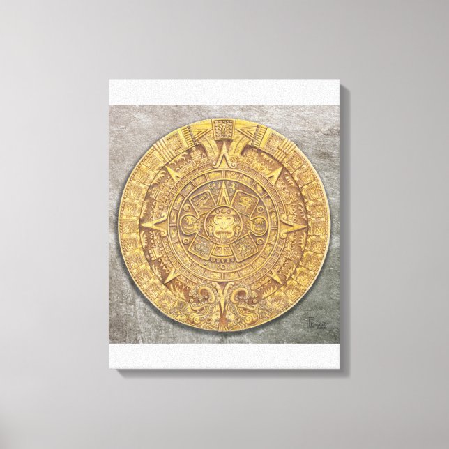 Kanvastrycket mexikanska Mayan/Aztec Calendar Canvastryck (Framsida)